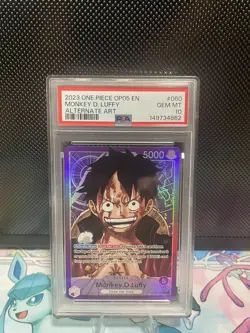 2023 One Piece OP05 EN Alternate Art #060 Monkey D Luffy PSA 10 GEM MINT - Image 1