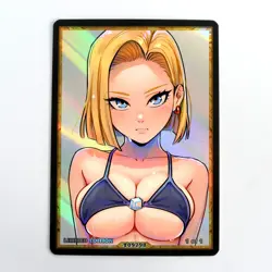 ANDROID 18 Waifu Anime Card LIMITED 1/1 Custom TCG Holo T09798 - Image 1