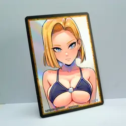 ANDROID 18 Waifu Anime Card LIMITED 1/1 Custom TCG Holo T09798 - Image 2