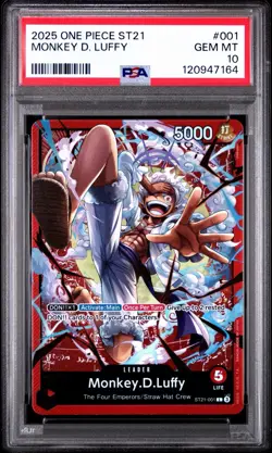 Monkey D. Luffy Leader ST21-001 Starter Deck Gear 5 2025 Foil PSA 10 - Image 1
