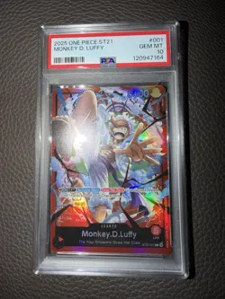 Monkey D. Luffy Leader ST21-001 Starter Deck Gear 5 2025 Foil PSA 10 - Image 4
