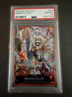 Monkey D. Luffy Leader ST21-001 Starter Deck Gear 5 2025 Foil PSA 10 - Image 5