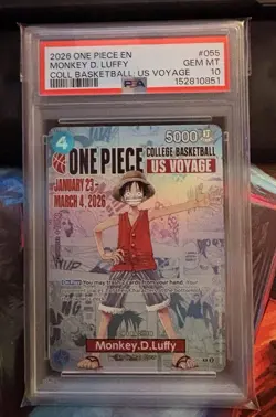 Monkey.D.Luffy (055) College Basketball P-055 One Piece Promo PSA 10 In Hand Now - Image 1