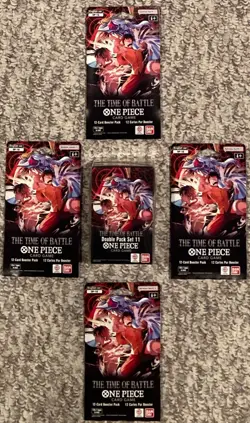 One Piece TCG The Time of Battle OP-16 Sleeved Booster Pack Lot & Double Pack - Image 1