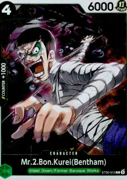MR.2.BON.KUREI(BENTHAM) ST30-013 STARTER DECK EX: LUFFY & ACE ONE PIECE NM - Image 1