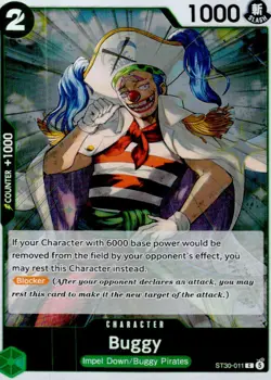 BUGGY ST30-011 COMMON STARTER DECK EX: LUFFY & ACE ONE PIECE NEAR MINT - Image 1