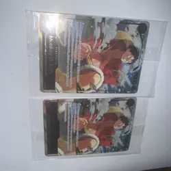 2 CARTES ONE PIECE -PROMO P-075 MONKEY.D.LUFFY JAPAN EXPO PROMO GOLD FOIL FRENCH - Image 1