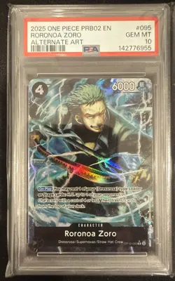 One Piece Roronoa Zoro PRB02 Alternate Art OP10-095 PSA 10 ENGLISH - Image 1