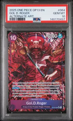 2025 ONE PIECE OP13-CARRYING ON HIS WILL ALTERNATE ART #064 GOL D. ROGER PSA 10 - Image 1