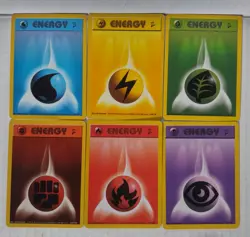 Pokemon Card Base Set # 2 Energy X6 Card Lot WOTC VTG! LP - Image 1