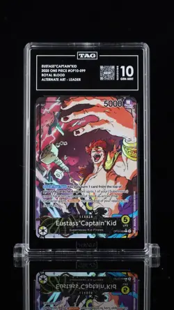2025 ONE PIECE OP10-ROYAL BLOOD ALTERNATE ART 099 EUSTASS CAPTAIN KID TAG 10 PSA - Image 1