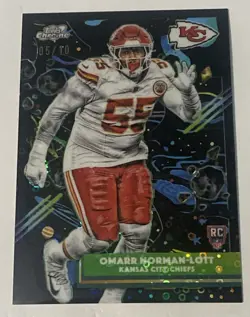 2025 Topps Cosmic Chrome Omarr Norman-Lott RC Black Refractor 05/10 Chiefs - Image 1