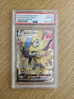 Pokemon TCG Crown Zenith Zeraora VMAX Card GG42/GG70 PSA 10 - Image 1