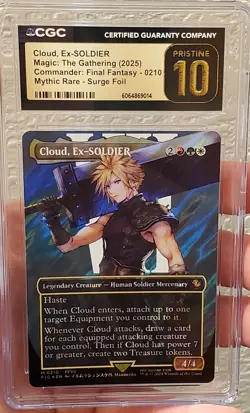 Cloud Ex-Soldier Surge Foil #0210 Graded 10 Pristine Borderless Magic MTG - Image 3