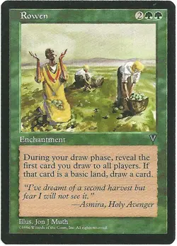 Magic the Gathering x1 Rowen Visions Green Rare Enchantment NM - Image 1