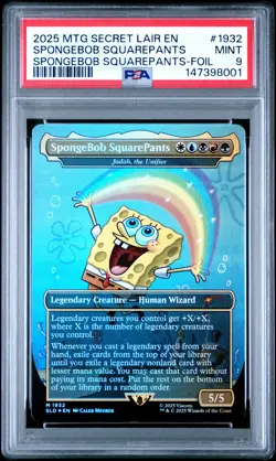 2025 MTG SECRET LAIR DROP #1932 SPONGEBOB SQUAREPANTS PSA 9 - Image 1