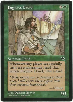 Magic the Gathering x4 Fugitive Druid Tempest Rare Green Creature NM - Image 1