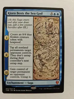 Magic The Gathering Theros Beyond Death THB 2020 #52 Kiora Bests the Sea God NM - Image 1