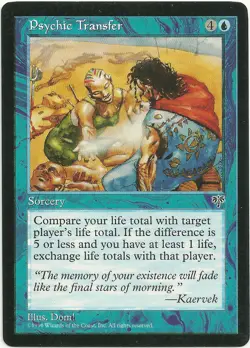 Magic the Gathering x4 Psychic Transfer Mirage Blue Rare Sorcery NM - Image 1