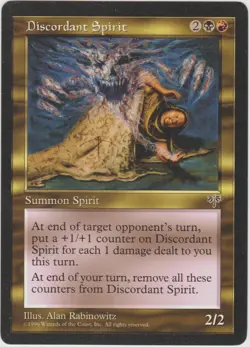 Magic the Gathering x1 Discordant Spirit Mirage B/R Rare Creature NM - Image 1