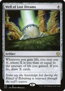 Well of Lost Dreams 275 Commander 2021 Artifact Rare Colorless Miracola NM - Image 1