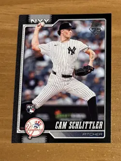2026 Topps Series 1 Cam Schlitter Black Parallel /75 Rookie RC Yankees SSP - Image 1