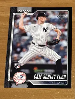 2026 Topps Series 1 Cam Schlitter Black Parallel /75 Rookie RC Yankees SSP - Image 2