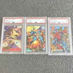 Marvel PSA 9 Graded Trading Cards Lot (3) Gambit Thanos Spider-Man Fleer - Image 1