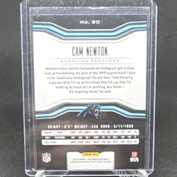 Panini 2018 Playbook Cam Newton #80 Carolina Panthers Gold Parallel /10 - Image 2