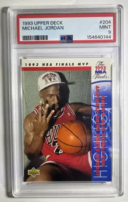 1993 UPPER DECK #204 MICHAEL JORDAN BULLS HOF PSA 9 - Image 1
