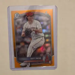 2025 Bowman Chrome Draft 1st Nate Snead True Orange Refractor /25 Rookie RC SSP - Image 1