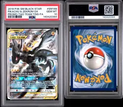 2019 POKEMON SM BLACK STAR PROMO #SM168 FULL ART/PIKACHU & ZEKROM GX PSA 10 - Image 3