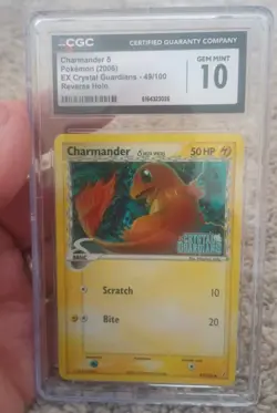 2006 POKEMON EX CRYSTAL GUARDIANS #49 CHARMANDER-REVERSE FOIL Cgc 10 - Image 1