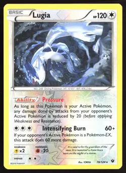 Pokemon TCG - Lugia 78/124 XY - Fates Collide Reverse Holo Rare MP - Image 1