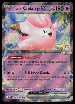 Lillie's Clefairy ex 076/217 Double Rare Ascended Heroes Pokemon Holo Near Mint - Image 1