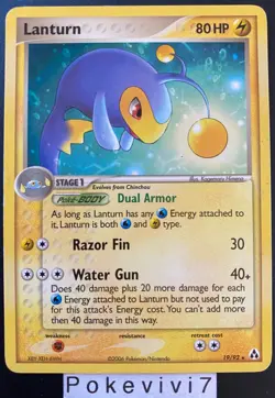 Carte Pokemon LANTURN 19/92 Rare Bloc EX Legend Maker ENGLISH - Image 1