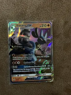 Pokemon TCG Lucario GX Sun & Moon Black Star Promo SM100 - Image 1
