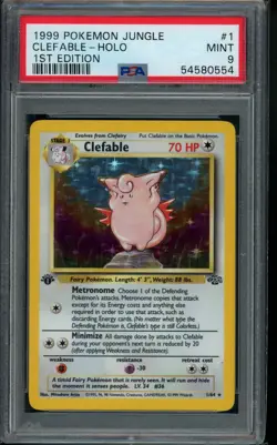 Pokemon Jungle Clefable Holo 1st Edition #1 PSA 9 - Image 1