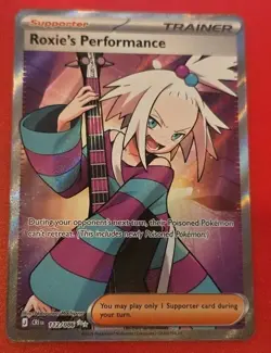 Pokemon TCG Roxie's Performance 112/086 Chaos Rising Full Art Holo NM - Image 1