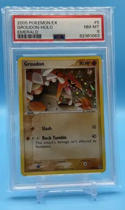 PSA 8 2005 Pokemon TCG EX Emerald Groudon 5/106 Holo Rare English - Image 4