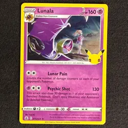 Lunala 015/025 Holo Rare Celebrations Pokemon Holo Near Mint - Image 1