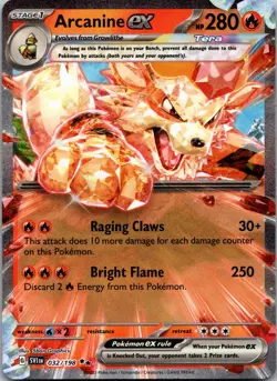 Arcanine ex 032/198 Double Rare Scarlet & Violet Pokemon Near Mint - Image 1