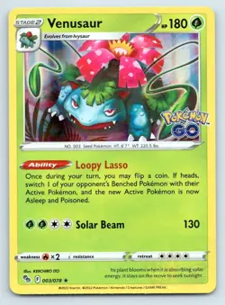 Pokemon Venusaur Pokemon GO PGO R HOLO 003/078 NM - Image 1
