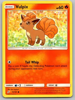 Vulpix 15/181 Team Up Common Pokemon NM - Image 1