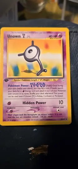 1st Edition Unown Vintage Pokemon Neo Revelation 2001 - Image 1