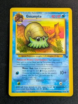 Pokemon TCG Omastar 40/62 & Omanyte 52/62 Fossil LP WOTC Vintage - Image 3