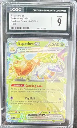 Pokemon TCG Espathra EX Scarlet & Violet Paldean Fates Holo Double Rare Card - Image 1