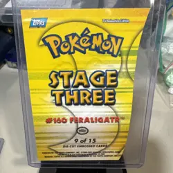 Super rare Totodile Die-cut Embossed Pokemon Card #158 Johto League Stage One 7 - Image 2
