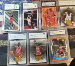 Lot Of 7 CSG BCCG graded Michael Jordan Cards Chicago Bulls HOF - Image 1