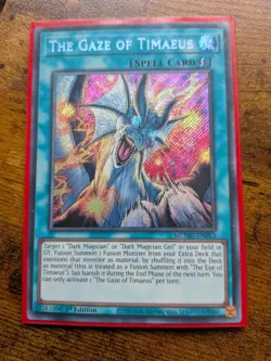 MZMU-EN013 The Gaze of Timaeus Secret Rare 1st Edition YuGiOh NM Card - Image 1